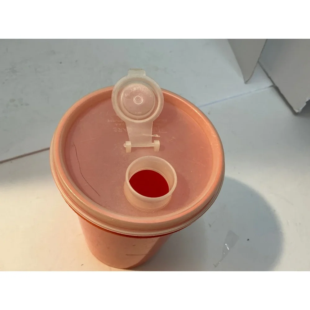Tupperware Vintage Shaker Bottle Orange Flip Top Lid 16oz Kitchen Retro MCM